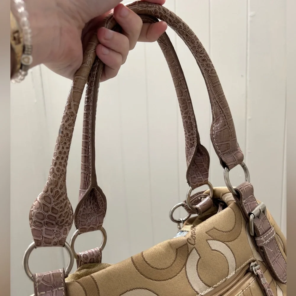 Coach Signature Brown and Tan Tote